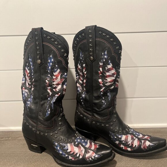 Lane Women's Old Glory Western Boots - Snip Toe Size 11 - Picture 2 of 6